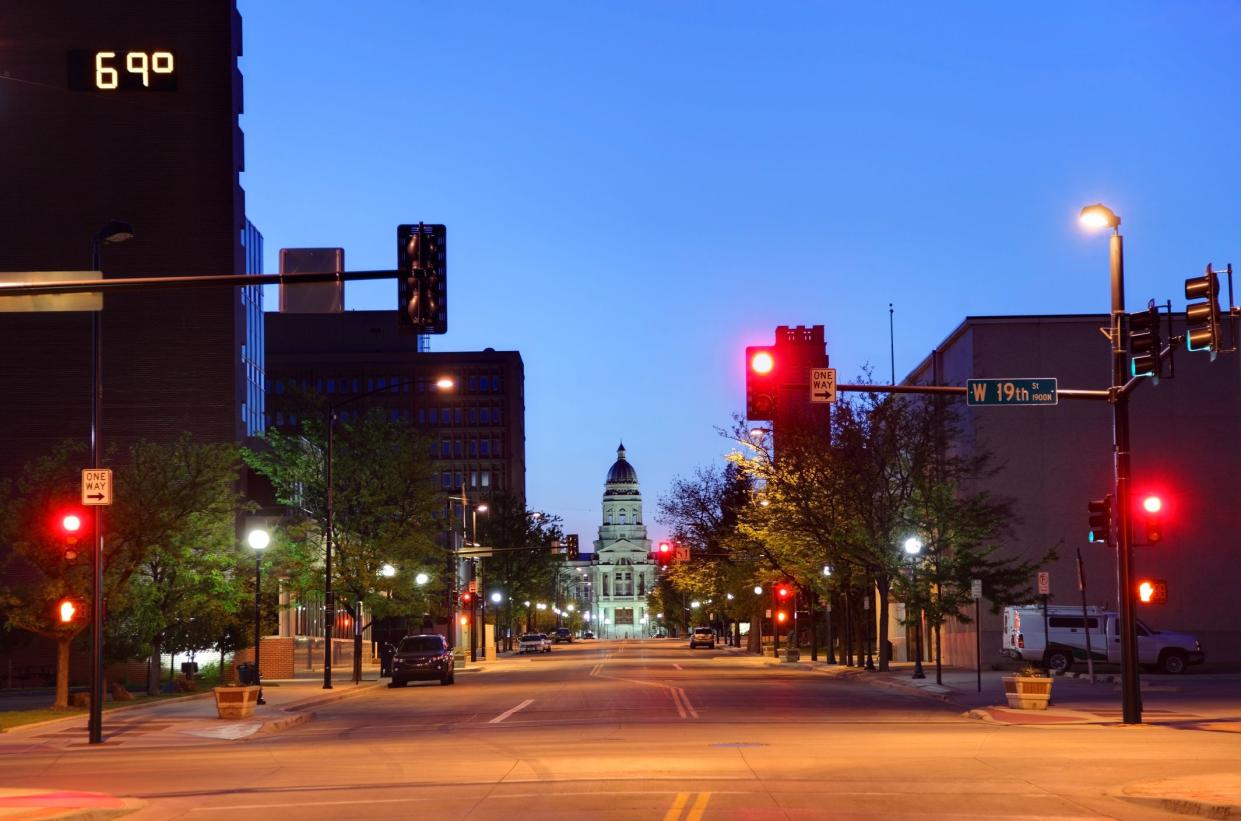 Downtown Cheyenne and the Wyoming State Capitol