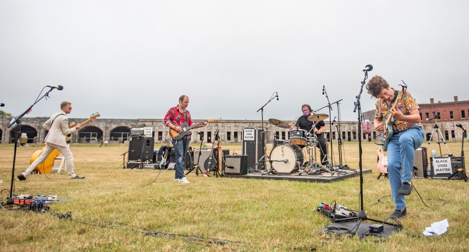 The band Deer Tick, seen here at a 2020 show in Newport, will play shows in Dennis and Oak Bluffs as part of a summer tour of small venues.