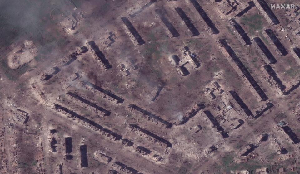 Aerial photos show the destruction caused in the eastern Ukraine city of Bakhmut (Maxar)