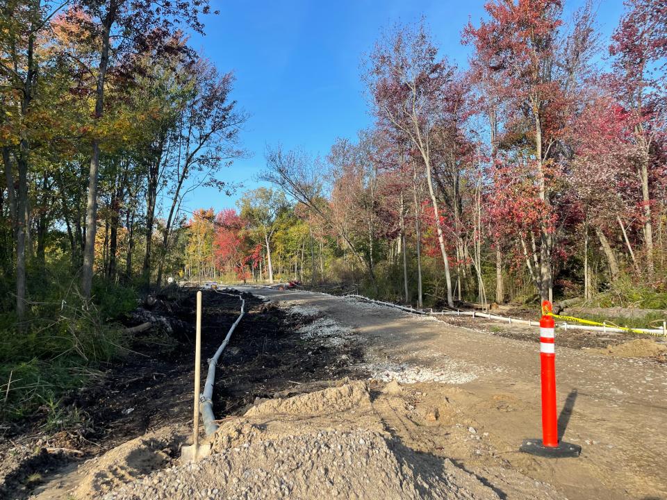 One of the entrances to the upcoming expanded campus of Village of Lake Huron Woods on Oct. 18, 2023.