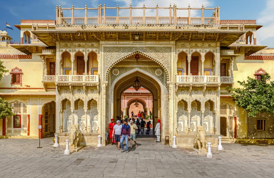 City Palace, Jaipur, which includes the Chandra Mahal and Mubarak Mahal palaces and other buildings, is a palace complex in Jaipur, the capital of the Rajasthan state, India.
