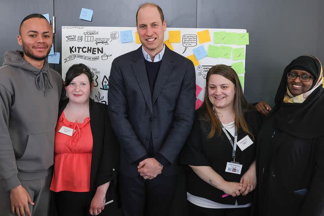 <p>Andrew Parsons / Kensington Palace</p> Prince William poses for a photo during his visit to Sheffield for his Homewards initiative on March 19, 2024