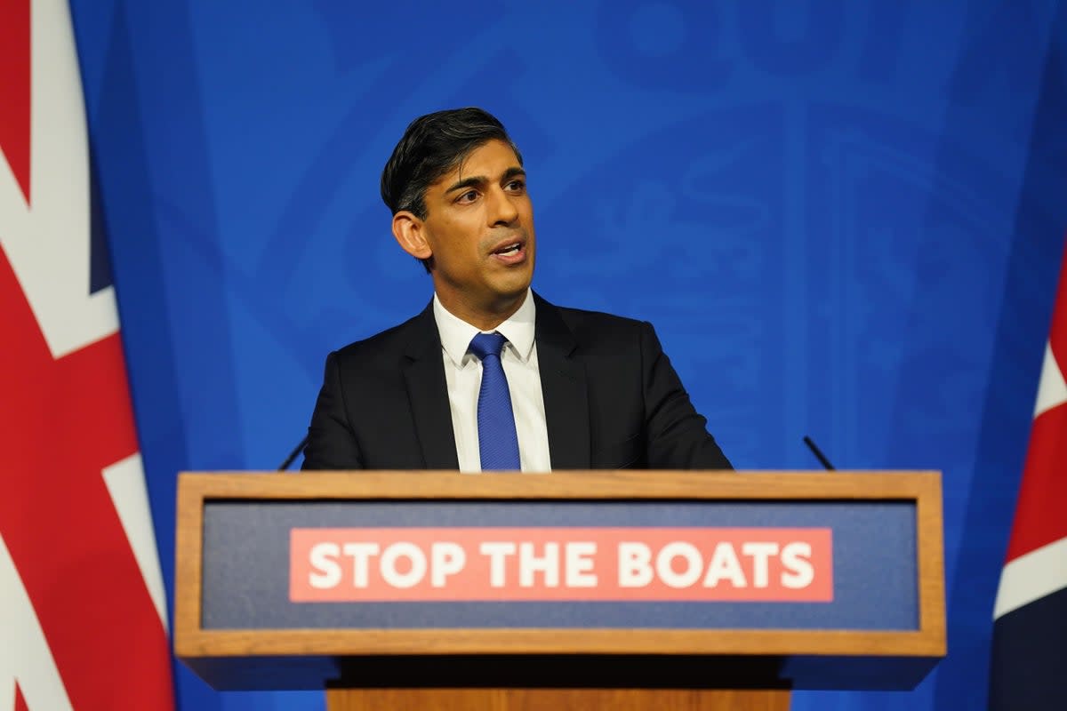 Prime Minister Rishi Sunak during a press conference in Downing Street (PA Wire)