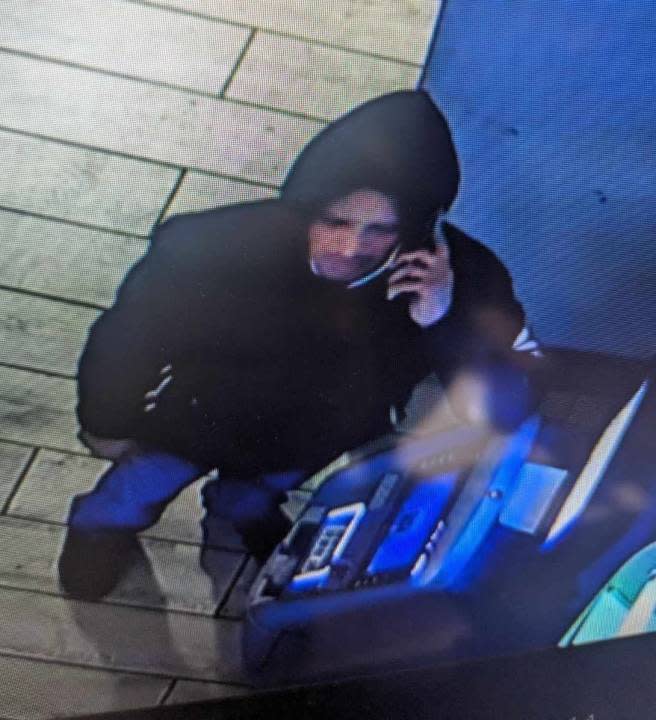 Arizona authorities are looking for two men (one pictured here) in the investigation into the theft of an ATM in Littlefield, Arizona. (Mohave County Sheriff’s Office)