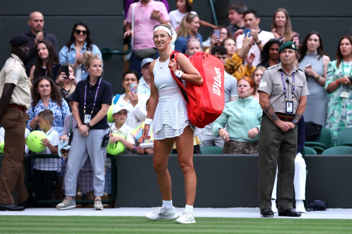 Victoria Azarenka reacts after she is booed off the court at Wimbledon (Getty Images)