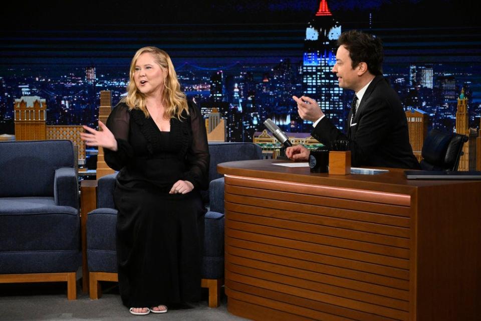 Amy Schumer appears on "The Tonight Show Starring Jimmy Fallon" on Feb. 13, 2024.