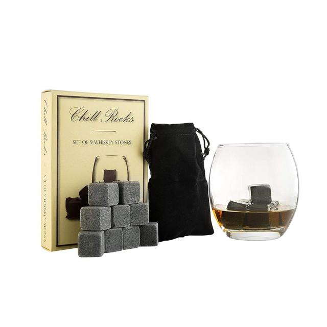 9 White Whiskey Whisky Scotch Soapstone Stone Ice Cubes Rocks 4 Ball Mold  Maker