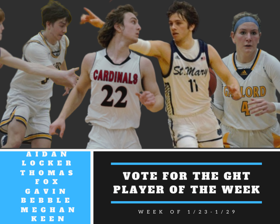 This week's Gaylord Herald Times Player of the Week candidates include Gaylord's Aidan Locker and Meghan Keen, Johannesburg-Lewiston's Thomas Fox and St. Mary's Gavin Bebble