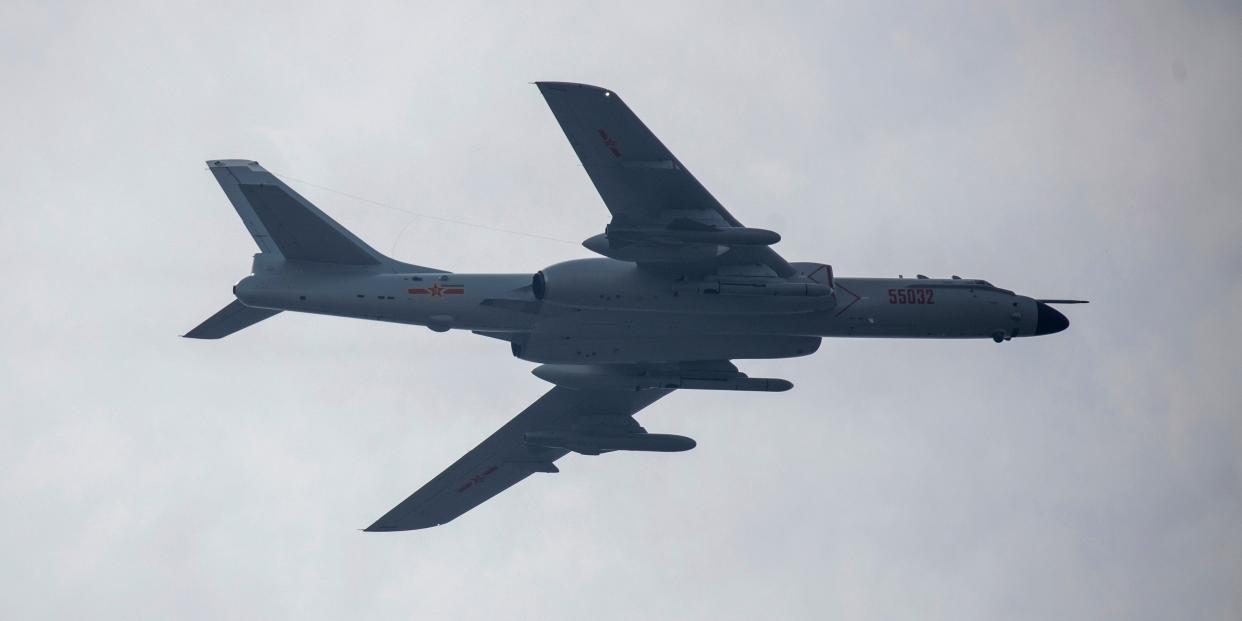 H-6 bomber flies over Beijing