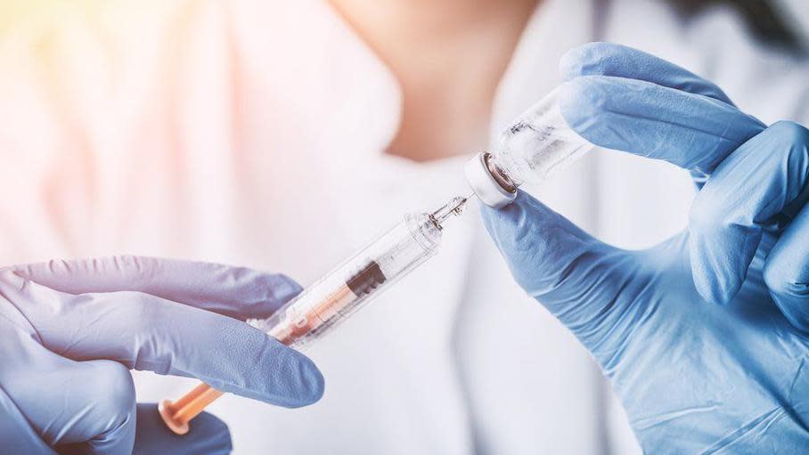 Vaccine drawn up into a syringe