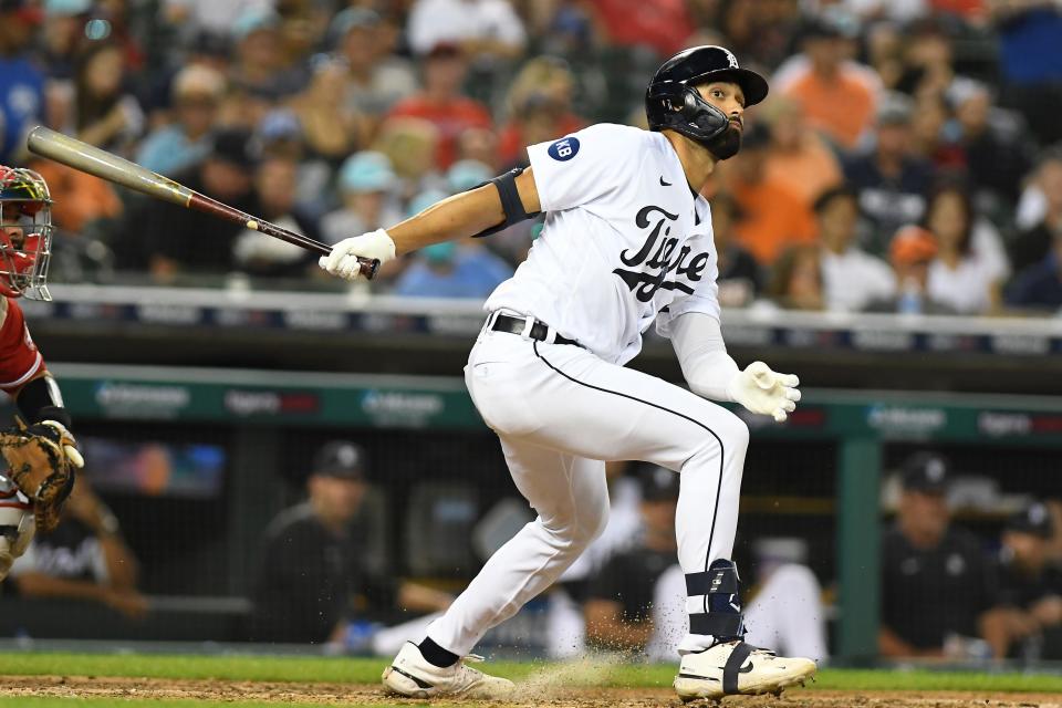 Tigers outfielder Riley Greene is riding a hot streak batting .441.