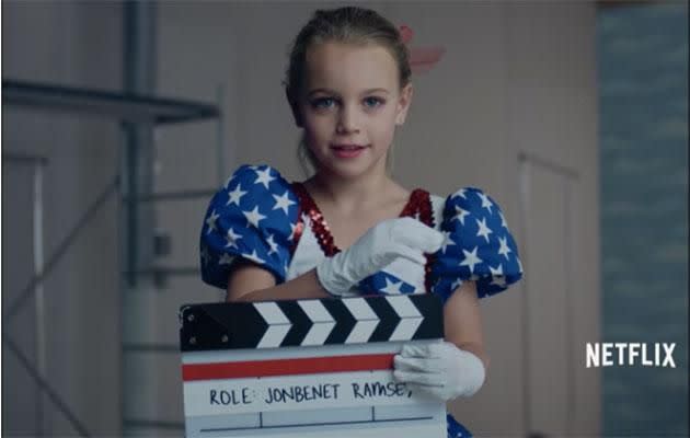 This little girl is auditioning for the role of JonBenet. Photo: Netflix