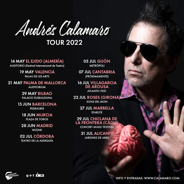 27/05/2022 Cartel de gira 2022 de Calamaro POLITICA CULTURA Getin