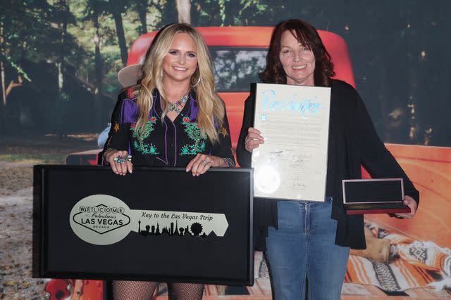 <p>Gabe Ginsberg</p> Miranda Lambert and Clark County Commissioner Marilyn Kirkpatrick in Las Vegas on March 19, 2024