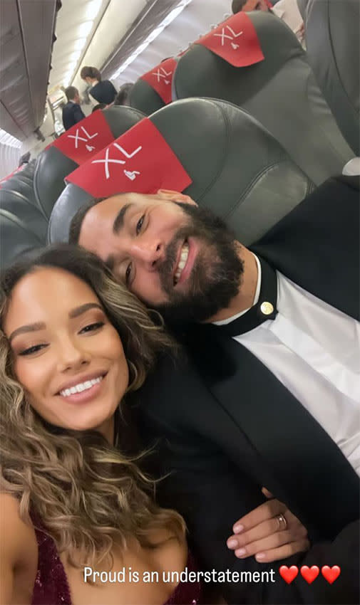 Benzema y su novia, Jordan Ozuna, en la gala del Balón de Oro