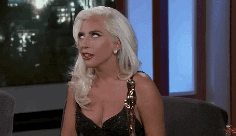 lady gaga on jimmy kimmel rolling her eyes