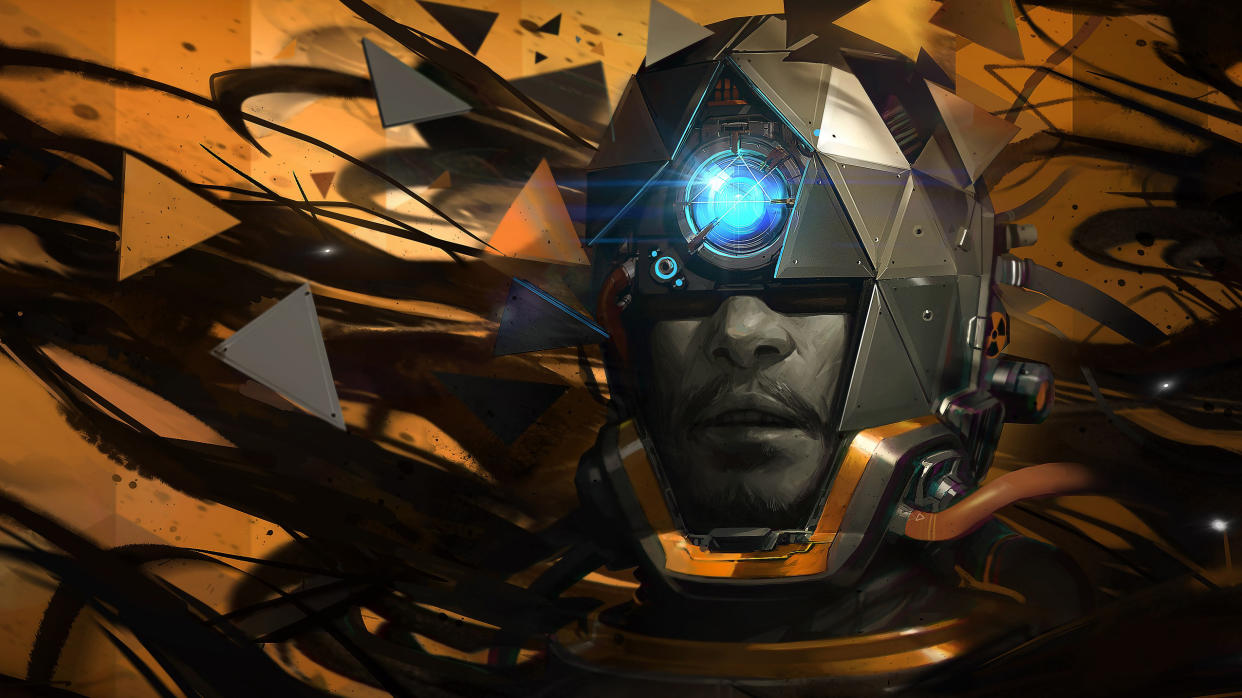  Prey's protagonist wearing a space suit and looking at the PC gamer out of the screen. 