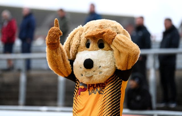 Newport mascot Spytty the Dog held court 