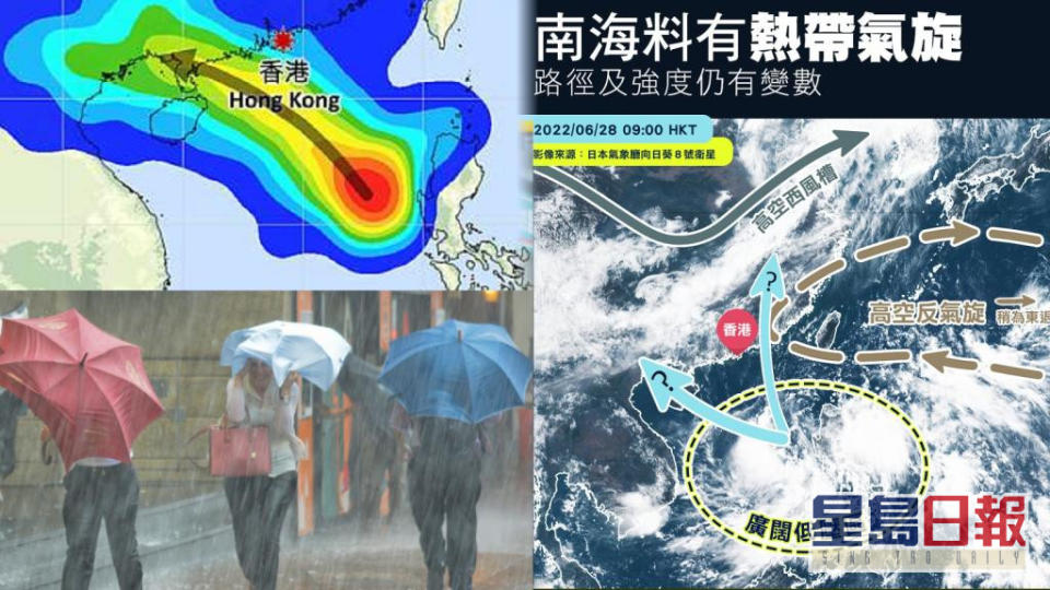 熱帶氣旋路徑預測曝光 七一前後狂風驟雨 天文台籲市民留意