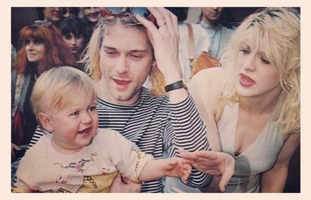 Frances Bean Cobain y sus padres Kurt Cobain y Courtney Love