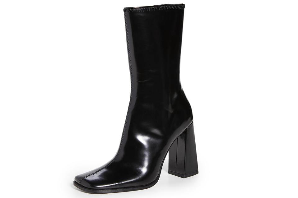 square toe boots, black, leather, by far