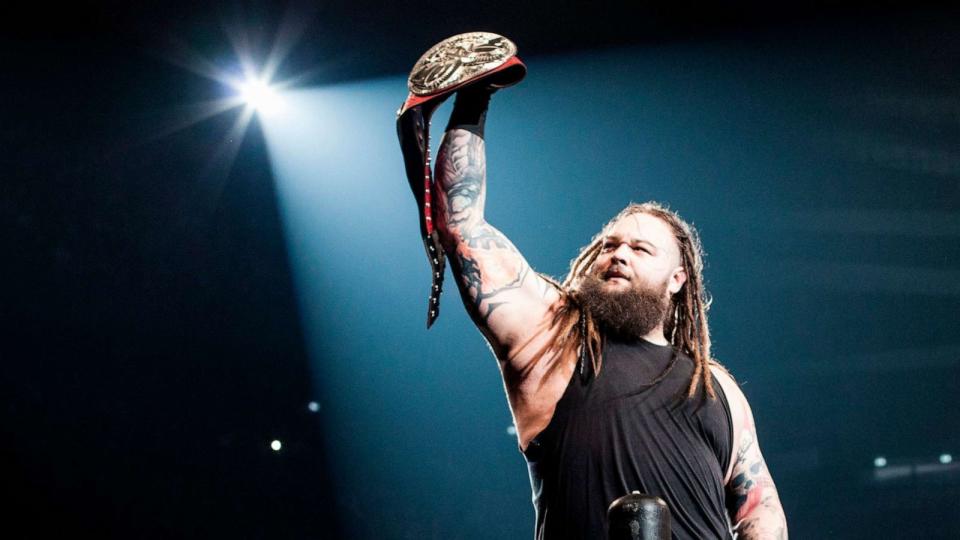 PHOTO: In this May 19, 2018, file photo, Bray Wyatt appears in the ring during a WWE Live show at Accor Arena in Paris. (Tristan Reynaud/SIPA via AP, FILE)