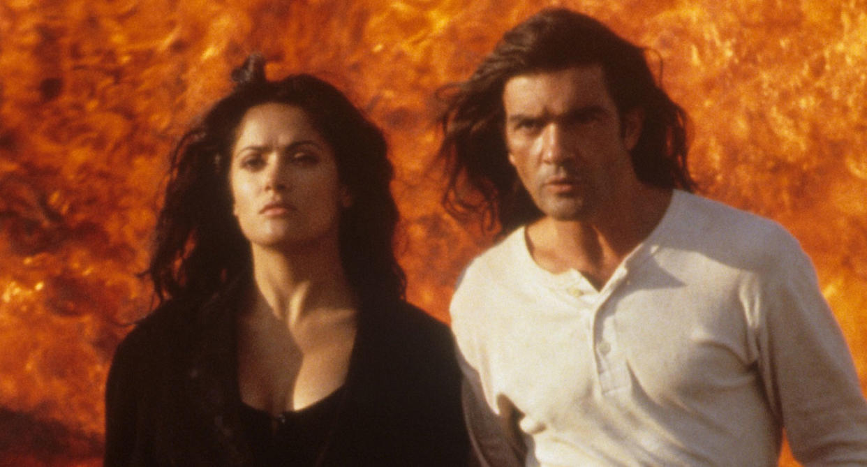 Salma Hayek and Antonio Banderas in a still from Desperado. (Getty Images)