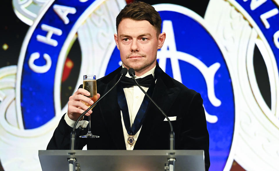 Lachie Neale, pictured here after winning the Brownlow Medal in 2023.