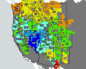 Snowpack across the Western U.S. as of March 3, 2024. (Photo via NOAA)