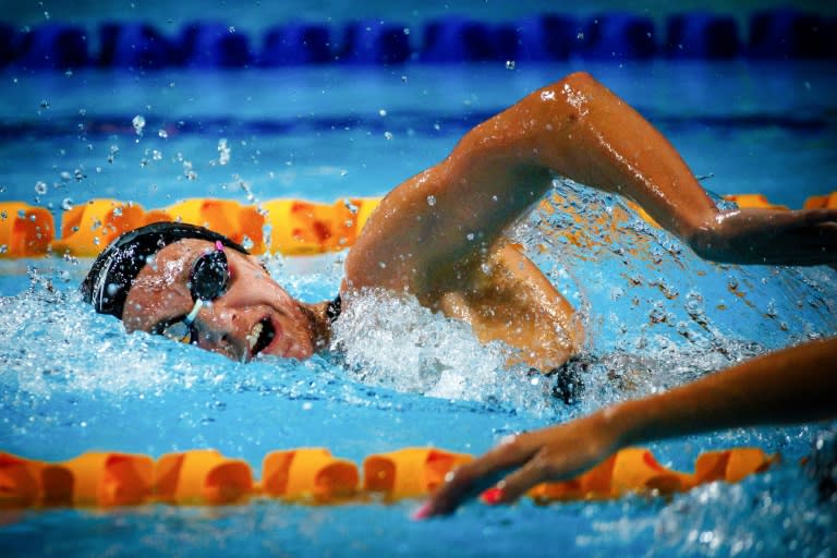 Olympic champion Ariarne Titmus swam the fastest 400m freestyle of the year at the Australian championships (Patrick HAMILTON)