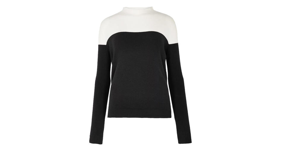 Soft Touch Colour Block Funnel Neck Jumper