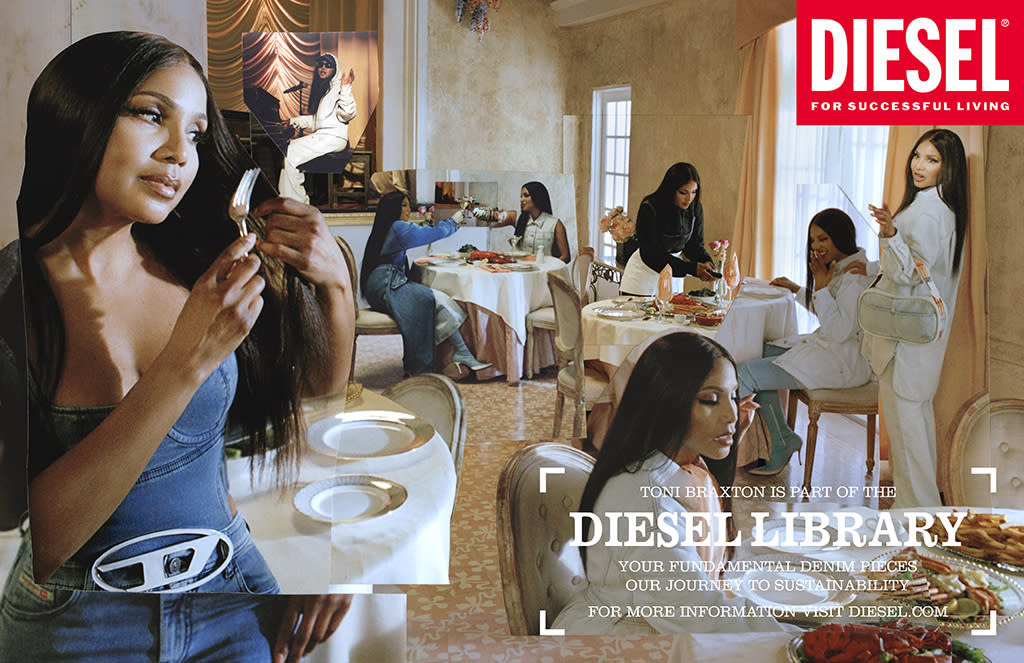 Toni Braxton in the spring 2022 Diesel Library campaign. - Credit: Courtesy of Diesel