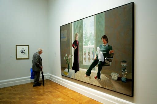 David Hockney's "Mr and Mrs Clark and Percy". In a bold move for a man who turns 75 in July, David Hockney has adopted the iPad as a tool for his art, finding it a perfect way of capturing a moment quickly before the light changes