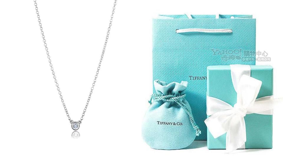 2024年終獎金這樣花��Tiffany&Co. 0.03克拉圓形鑽石925純銀項鍊。圖片來源：Yahoo奇摩購物中心