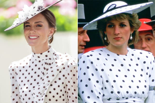 Chris Jackson/Getty; Tim Graham Photo Library via Getty Kate Middleton's 2022 Royal Ascot look drew comparisons to what Princess Diana wore to the Epsom Derby in 1986.