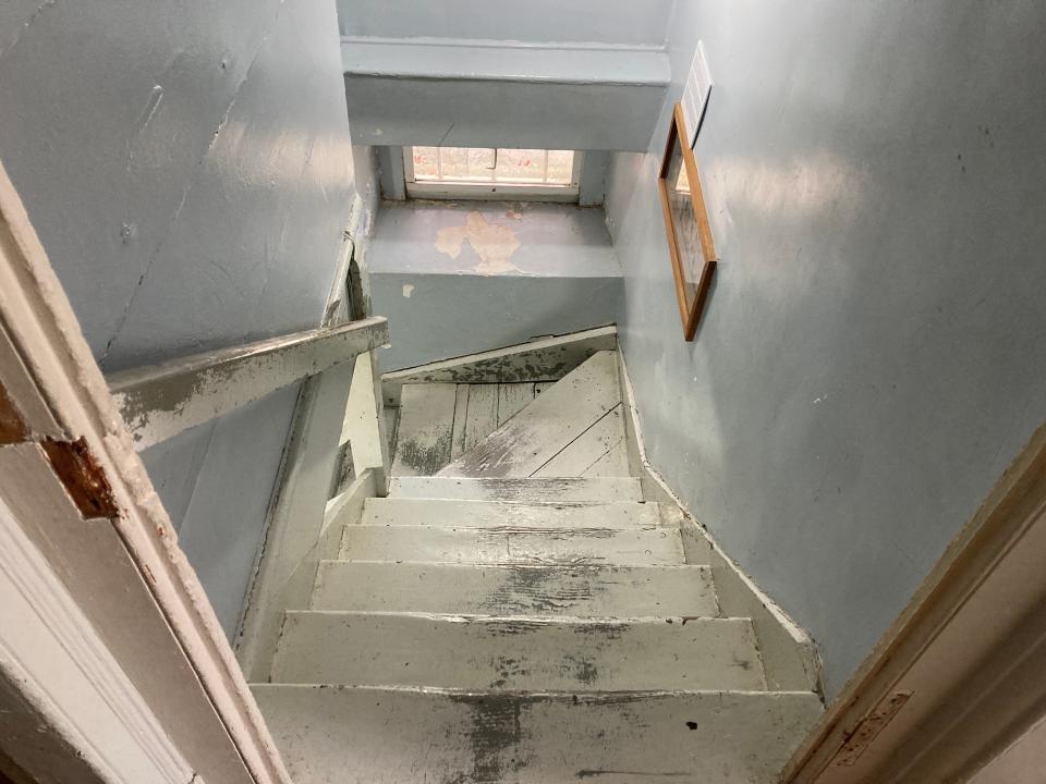 Stairs going down to the kitchen at the Morris-Jumel Mansion.