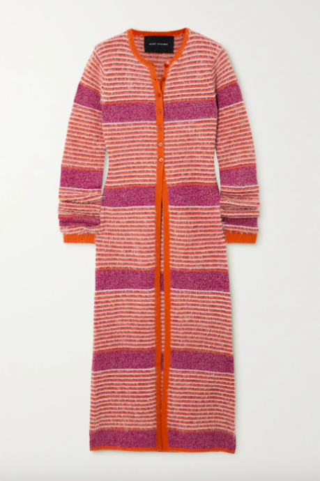 Striped wool-blend cardigan