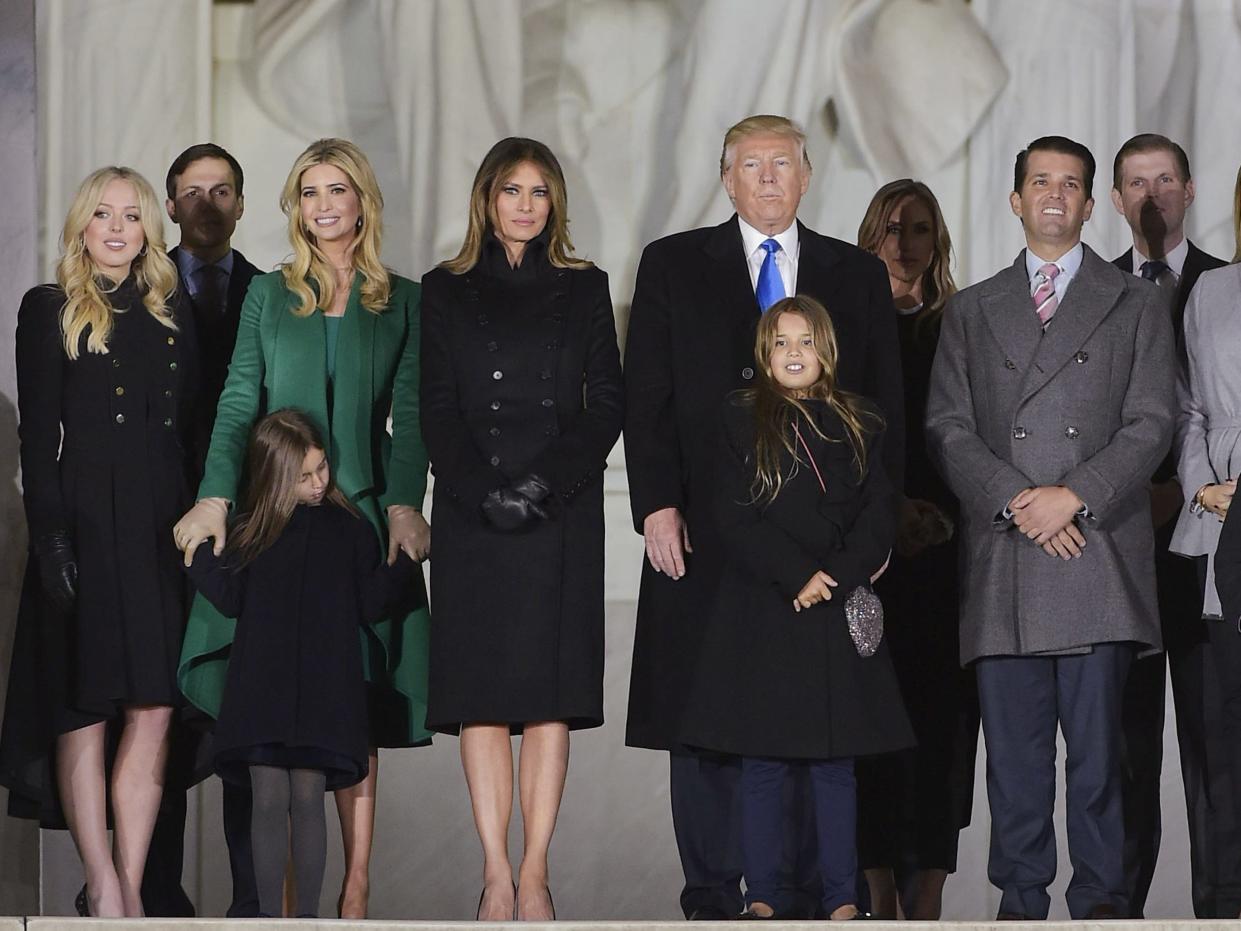 Donald Trump and family at the Lincoln Memorial in Washington, DC, in 2017.