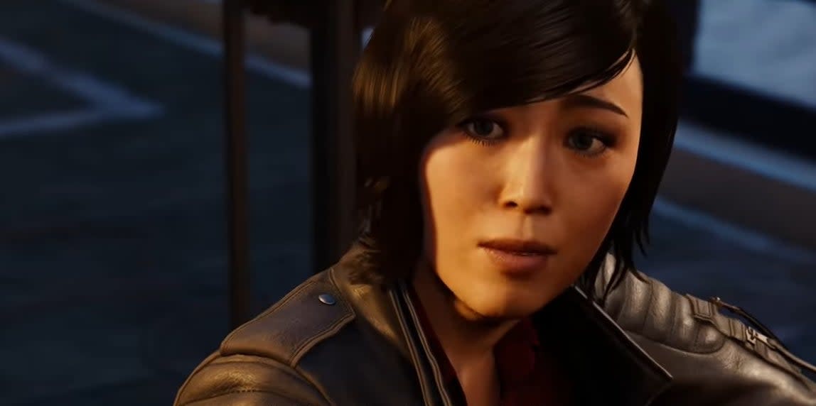 Yuri Watanabe on the police tower rooftop in "Marvel's Spider-Man"