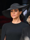 <p>Meghan Markle lors de la cérémonie religieuse à l'Abbaye de Westminster. (Photo by Karwai Tang/WireImage)</p> 