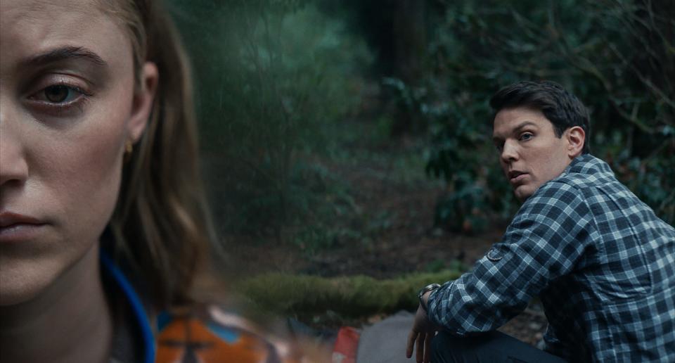 Maika Monroe and Jack Lacy are a young people out on a hike that goes horrifyingly wrong in the thriller "Significant Other."