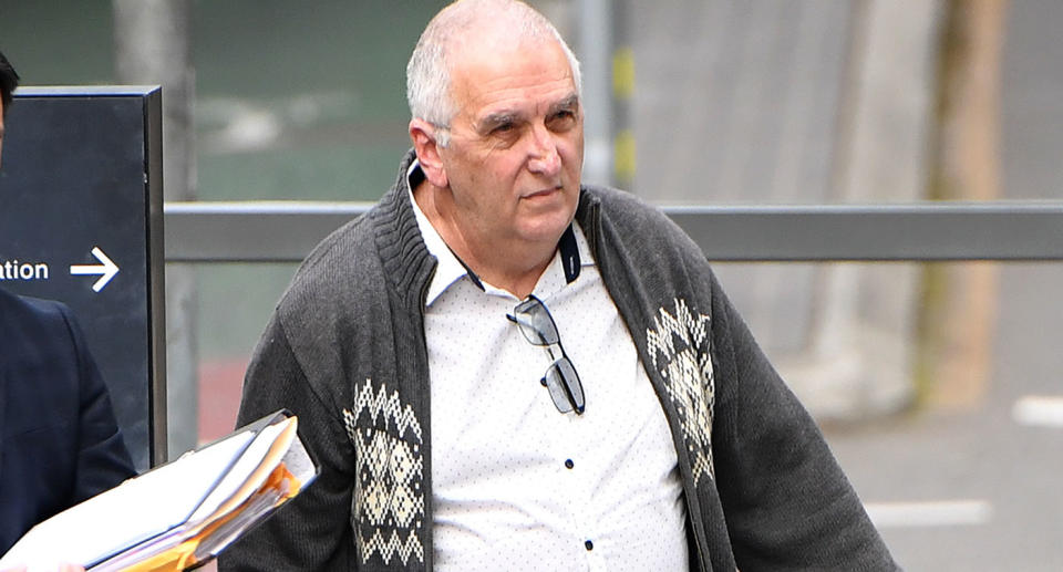 Former Brisbane teacher Peter Matthew Malone arrives at the District Court in Brisbane, Thursday, June 20, 2019.