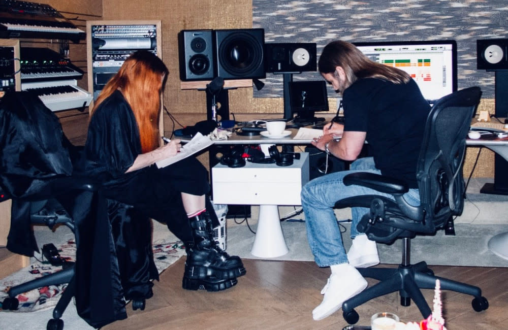 Madonna and Max Martin can be seen hard at work in the studio credit:Bang Showbiz