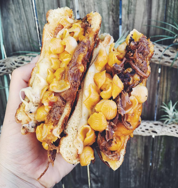 Macaroni and Cheese Sandwich with Braised Short Ribs