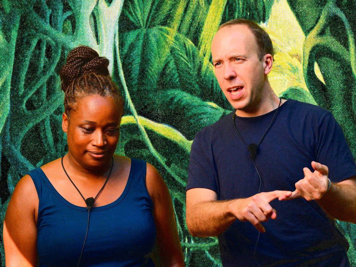 Charlene White and Matt Hancock on ‘I’m a Celebrity... Get Me Out of Here!’ (James Gourley/ITV/Shutterstock/iStock)