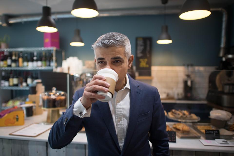 Mr Khan had chosen the Hot Milk cafe in Bounds Green for the media launch of his bid to win a second term at City HallPA