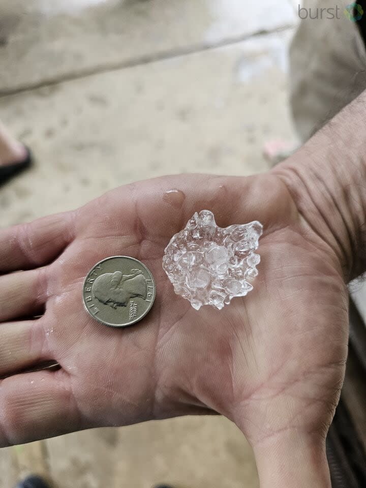 Quarter sized hail in Piqua.