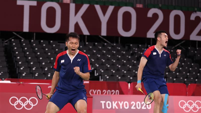 東京奧運中華隊羽球選手李洋、王齊麟。（圖／體育署提供）