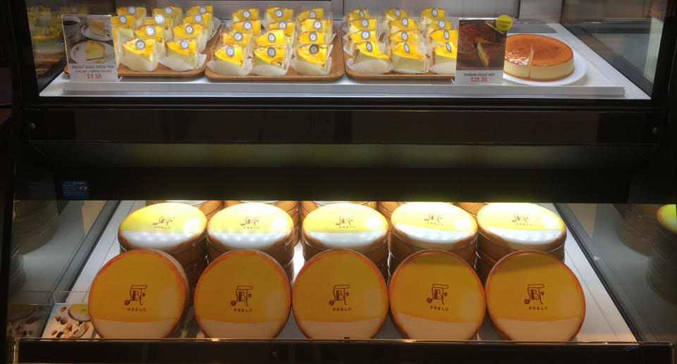 Pablo Cheese Tarts on display at the cafe. (Photo: Gabriel Choo/Yahoo Lifestyle Singapore)