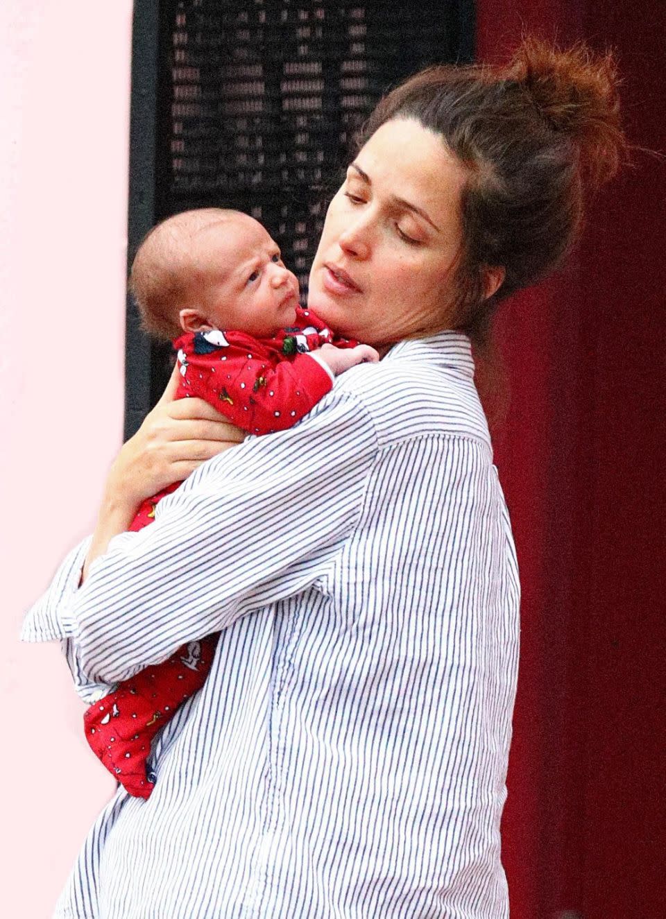 Rose Byrne has been pictured with her newborn baby for the first time while out in New York City. Source: Backgrid